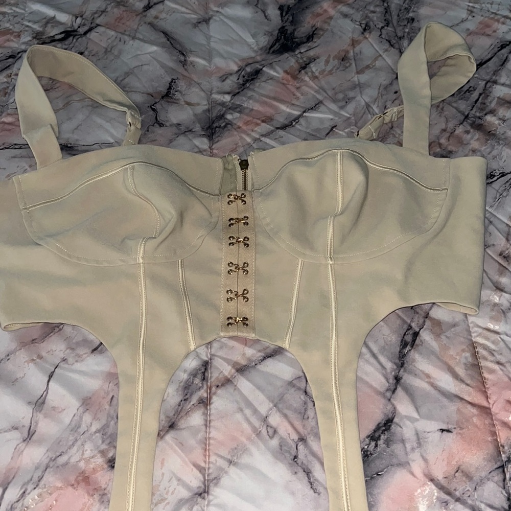 Tan bustier corset top